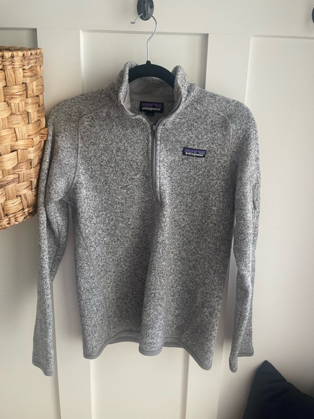 Patagonia Light Gray Heather Quarter-Zip Fleece Pullover